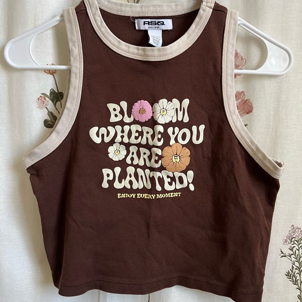 Tilly’s RSQ Brown Tank Top with Floral Print